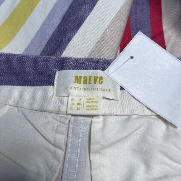 Anthropologie Women’s Multi Color Striped Skirt Size 00 - Picture 3 of 4